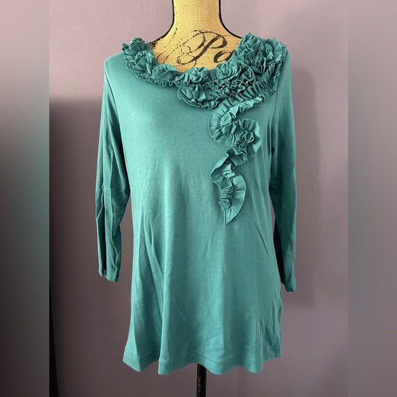Van Heusen Tops - Top with ruffle neckline detail